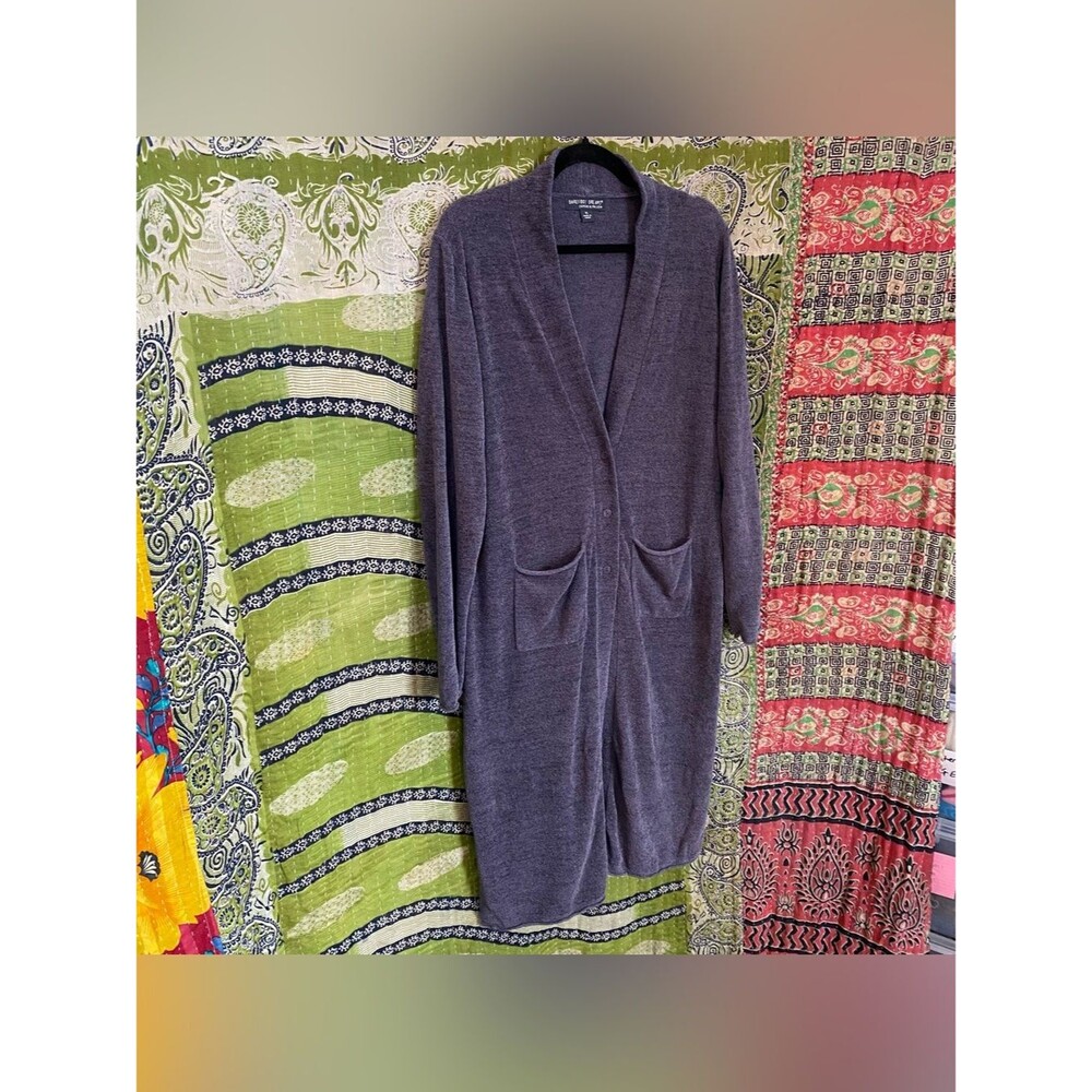 Barefoot Dreams Slate CozyChic Ultra Lite Knit Duster Cardigan Size Extra Large - Picture 7 of 16